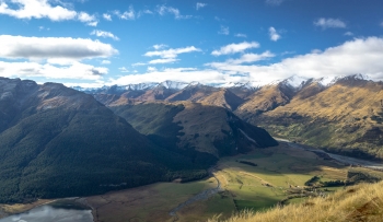 Looking down on New Zealand valley